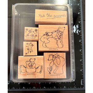 Stampin Up! 2000 "Polar Bears" Wood Mounted Rubber Stamp Set